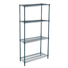 14"D x 42"L x 74"H Green Epoxy Wire Shelving Kit, 4-Shelf, NSF Listed