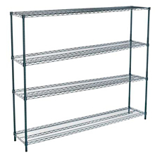 14"D x 72"L x 64"H Green Epoxy Wire Shelving Kit, 4-Shelf, NSF Listed