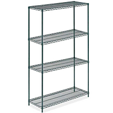 18"D x 42"L x 64"H Green Epoxy Wire Shelving Kit, 4-Shelf, NSF Listed