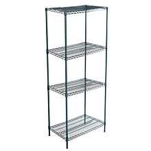 21"D x 24"L x 64"H Green Epoxy Wire Shelving Kit, 4-Shelf, NSF Listed