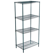 21"D x 30"L x 64"H Green Epoxy Wire Shelving Kit, 4-Shelf, NSF Listed