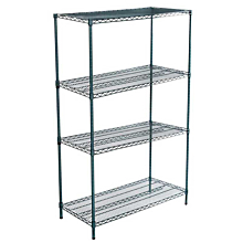 21"D x 42"L x 64"H Green Epoxy Wire Shelving Kit, 4-Shelf, NSF Listed