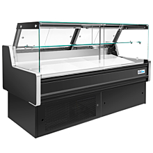 Coldline LDC72 72" Refrigerated Flat Glass Meat Deli Case with Rear Storage