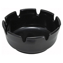 Winco MAS-4K 4" Black Round Melamine Ashtray