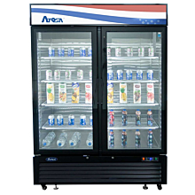 Atosa MCF8723GR 54" Black Exterior 2 Glass Swing Door Merchandiser Cooler - 44 Cu. Ft.