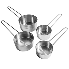Winco MCP-4P Stainless Steel 4-Piece Measuring Cup Set