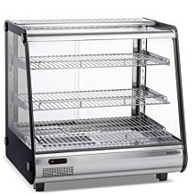 Marchia MHC121 27" Heated Stainless Steel Countertop Display Case with Front Slanted Glass
