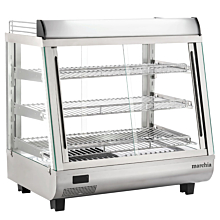 Marchia SHCC96 27" Stainless Steel Heated Countertop Display Front, Rear Doors