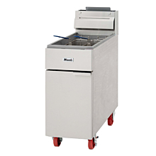 Migali C-F40-NG 15" Natural Gas Stainless Steel Floor Fryer, 40 lb. - 102,000 BTU
