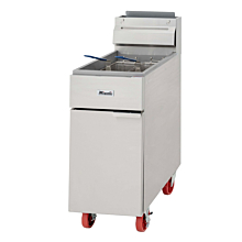 Migali C-F50-LP 15" Liquid Propane Stainless Steel Floor Fryer, 50 lb. - 120,000 BTU