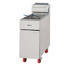Migali C-F50-NG 15" Natural Gas Stainless Steel Floor Fryer, 50 lb. - 136,000 BTU