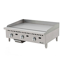 Migali C-G36T 36" Gas Countertop Griddle with Thermostatic Control - 75,000 BTU
