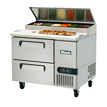 Migali C-PP44-D-HC 44" Refrigerated Pizza Prep Table with Two Drawers - 8 Pans