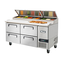 Migali C-PP67-D-HC 67" Refrigerated Pizza Prep Table with Four Drawers - 12 Pans