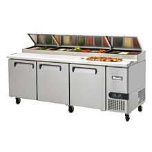 Migali C-PP93-HC 93" Refrigerated Pizza Prep Table with Topping Rail - 12 Pan