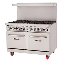 Migali C-RO8B-LP 48" Liquid Propane 8 Burner Range with 2 Oven - 310,000 BTU