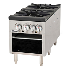 Migali C-SPS-2-18 18" Gas Countertop Four Burner Stock Pot Stove Range - 160,000 BTU