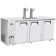 Atosa MKC90GR 89" Draft Beer Cooler with Rear-mounted Self-contained Refrigeration, 2 dual faucet tower, 3 locking solid door