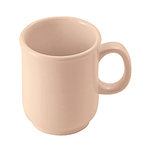 Winco MMU-8 8 oz. Bulbous Tan Melamine Mug