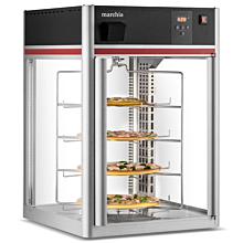 Marchia 22" Countertop Pass Thru Pizza Warmer with 4-Shelf Rotating Rack