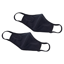 Winco MSK-1KLXL Reusable Black 2-Ply Cotton Face Mask, L/XL, 2 Pack