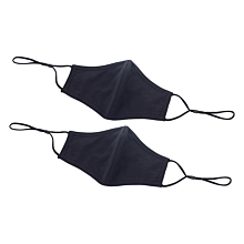 Winco MSK-2KML Reusable and Adjustable Black 2-Ply Cotton Face Mask, M/L, 2 Pack