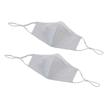 Winco MSK-2WML Reusable and Adjustable White 2-Ply Cotton Face Mask, M/L, 2 Pack