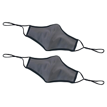 Winco MSK-4GML Reusable and Adjustable Gray 2-Ply Cotton/Poly Face Mask, M/L, 2 Pack