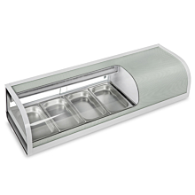 Marchia MSU140S 46" Refrigerated 4-Pan Sushi Display Case, Silver