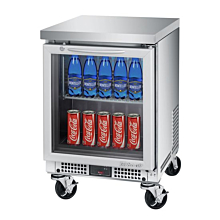 Turbo Air MUR-20SG-N6 M3 Series 20" Glass Door Shallow Depth Undercounter Refrigerator - 2 Cu. Ft.