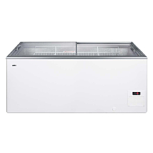 61" White Flat Top Ice Cream Freezer