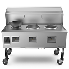 WOK3 Commercial 3 Ring Chinese Wok Range, Gas