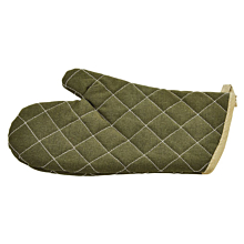 Winco OMF-13 13" Flame-Resistant Green Cotton Oven Mitt