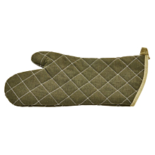 Winco OMF-15 15" Flame-Resistant Green Cotton Oven Mitt
