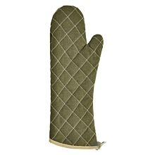 Winco OMF-17 17" Flame-Resistant Green Cotton Oven Mitt