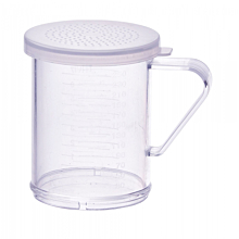 Winco PDG-10CS 10 oz. Clear Polycarbonate Dredge with Small Hole Snap-On Lid