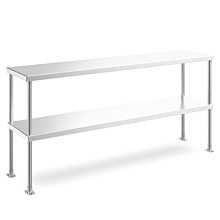 Prepline PDOS-1448 14"D x 48"L Stainless Steel Double Overshelf