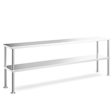 Prepline PDOS-1470-S 14"D x 70"L Stainless Steel Double Overshelf for SP72, SMP72