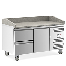 Coldline PDR-60-2D 60" Refrigerated Pizza Prep with Marble Top and Two Drawers