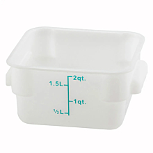 Winco PESC-2 2 Qt. White Square Food Storage Container