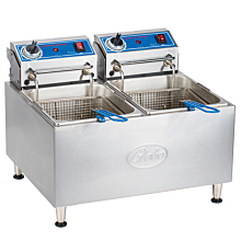 Globe PF32E 21" Dual Tank Electric 32 lb. Countertop Fryer