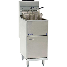 Pitco 40D Liquid Propane Gas 40-45 lb. Stainless Steel Floor Fryer - 107,000 BTU