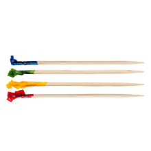 Winco PK-C2 2-9/16" Wood Frills Picks - 1000/Bag