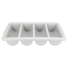 Winco PL-4B 4 Compartment Gray Cutlery Box