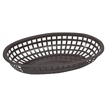 Winco POB-K Black Oval Plastic Food Basket