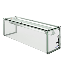 Prepline PSG-LT-36-S 36" Glass Sneeze Guard with LED Lighting for Salad Bars