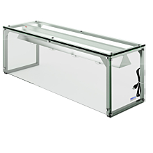 Prepline PSG-LT-60 60" Glass Sneeze Guard with Lamp Bulb for Steam Table