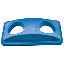 Winco PTCB-23L Blue Bottle and Can Recycling Cover for Slim Trash Can