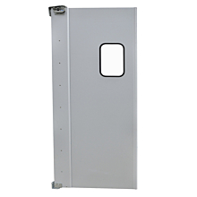 Prepline 36" x 84" Single Aluminum Swinging Service Traffic Door with 9" x 14" Window