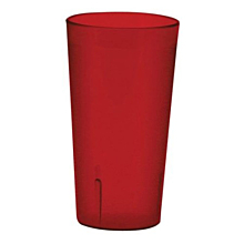 Winco PTP-20R 20 oz. Red Pebbled Plastic Tumbler